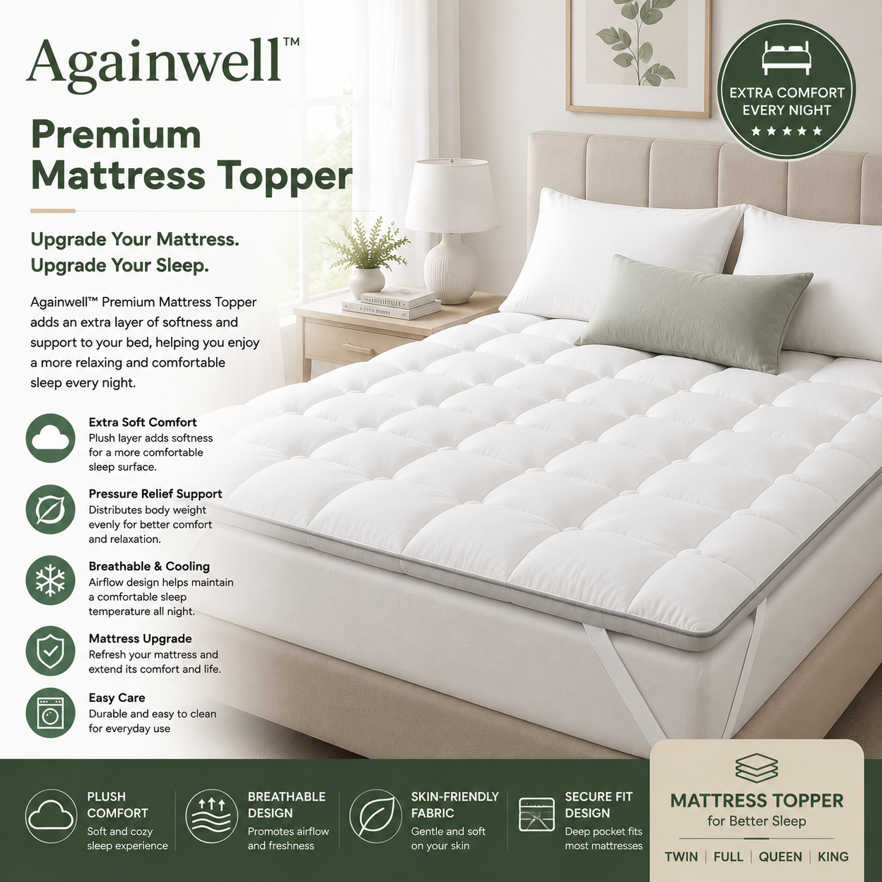 Againwell™ Premium Mattress Topper